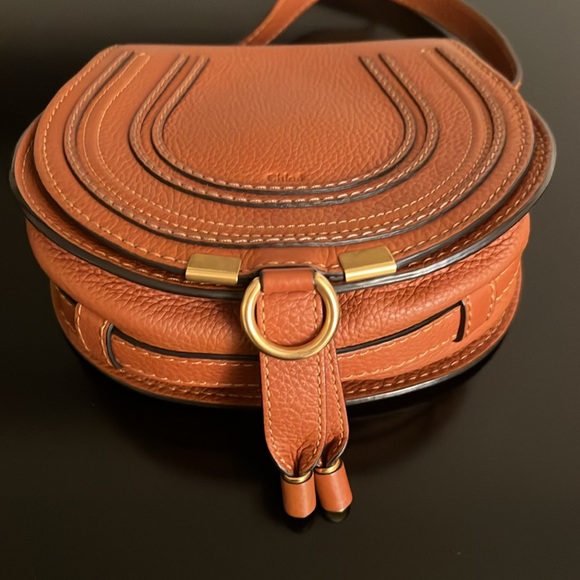 SALE! Chloe Marcie small leather saddle bag, brown/tan - excellent condition! - Picture 6 of 16